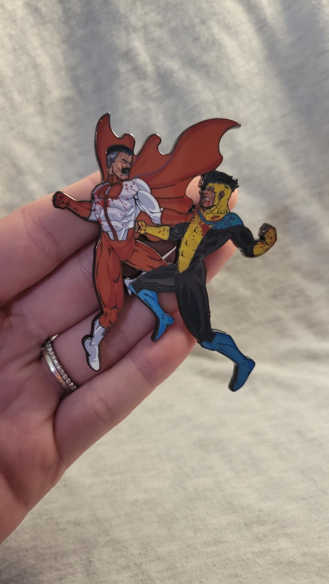 Father and Son Fight Pin