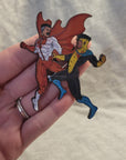 Father and Son Fight Pin