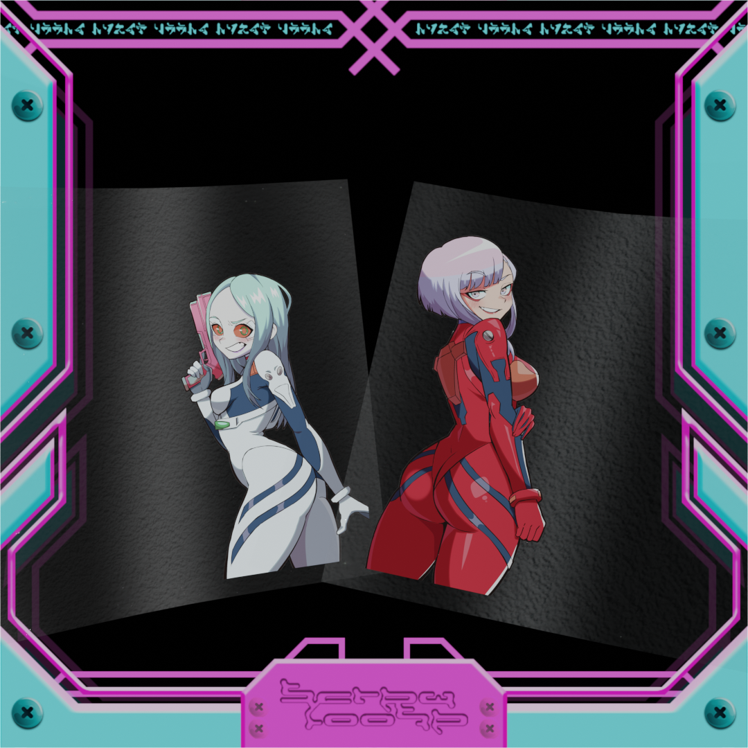 Cosplay Neon Genesis Lucy & Becca Stickers