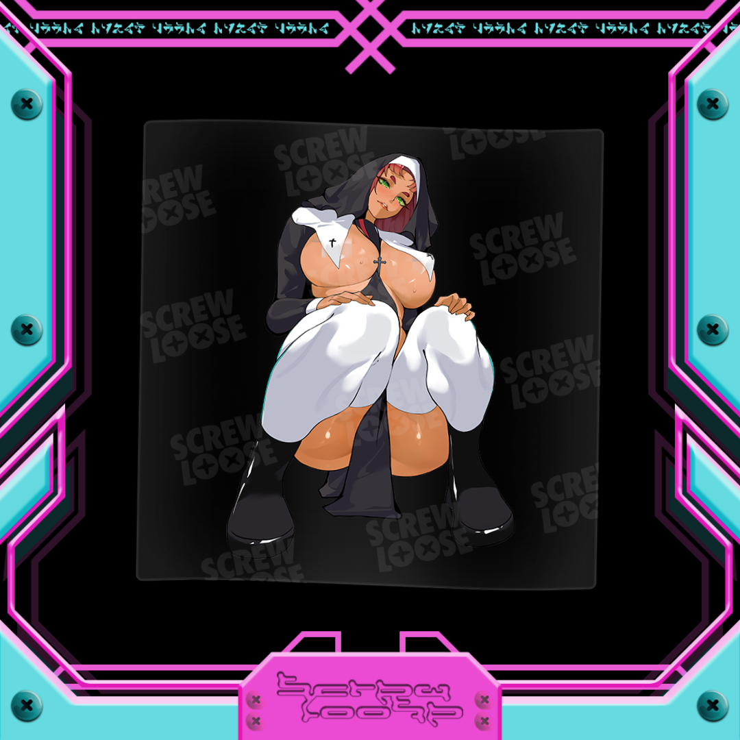 Spooky Starfire Nun Stickers