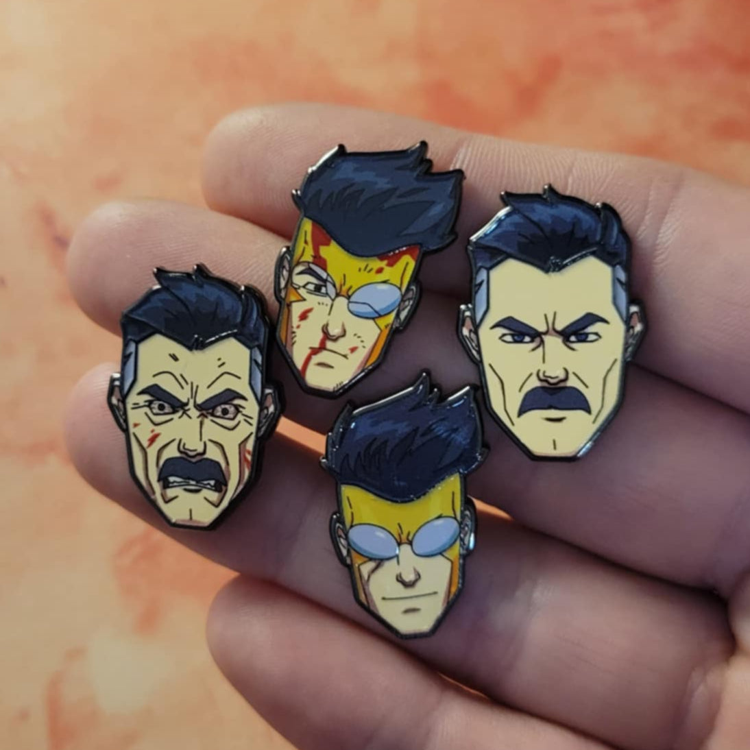 Head Pin Comic Book Mark and Nolan Pin