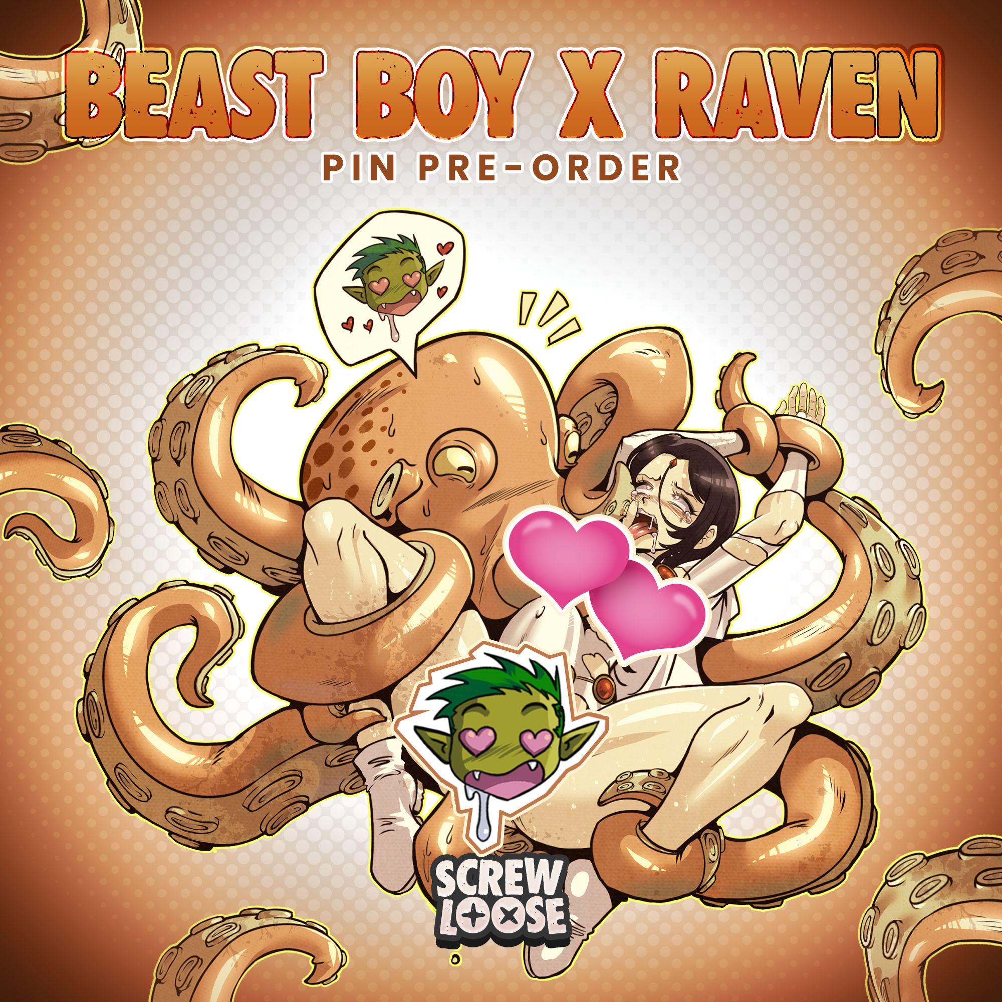 Beast Boy x Raven V2 Pin