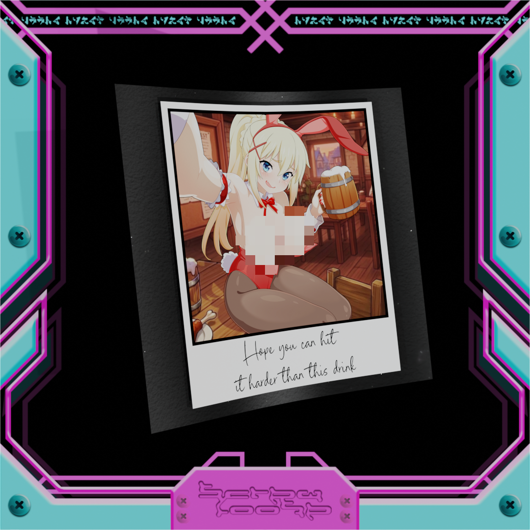 Polaroid Bunny Girl Darkness Stickers