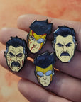 Head Pin Comic Book Mark and Nolan Pin