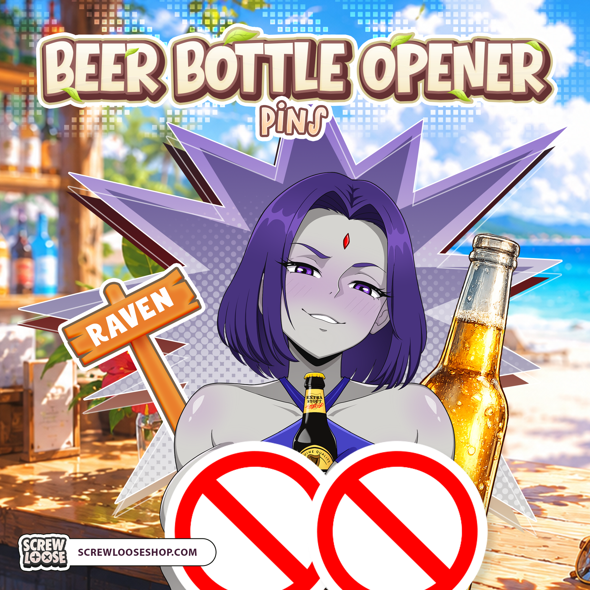 Bottle Opener Raven Summer Pin